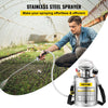 VEVOR 1Gal Stainless Steel, Set With 12Wand  Handle  3FT Reinforced Hose, Hand Pump Sprayer With Pressure Gauge&Safety Valve, Adjustable Nozzle Suitable For Gardening And Sanitizing, Silver