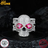 TUHE Unisex Iced Out Skull Ring S925 Silver VVS1 Moissanite For Men Hip Hop Jewelry