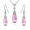 Emma Manor 14k White Gold Plated Water Drop Moonstone Women Jewelry Set --Pendant Necklace And Earrings